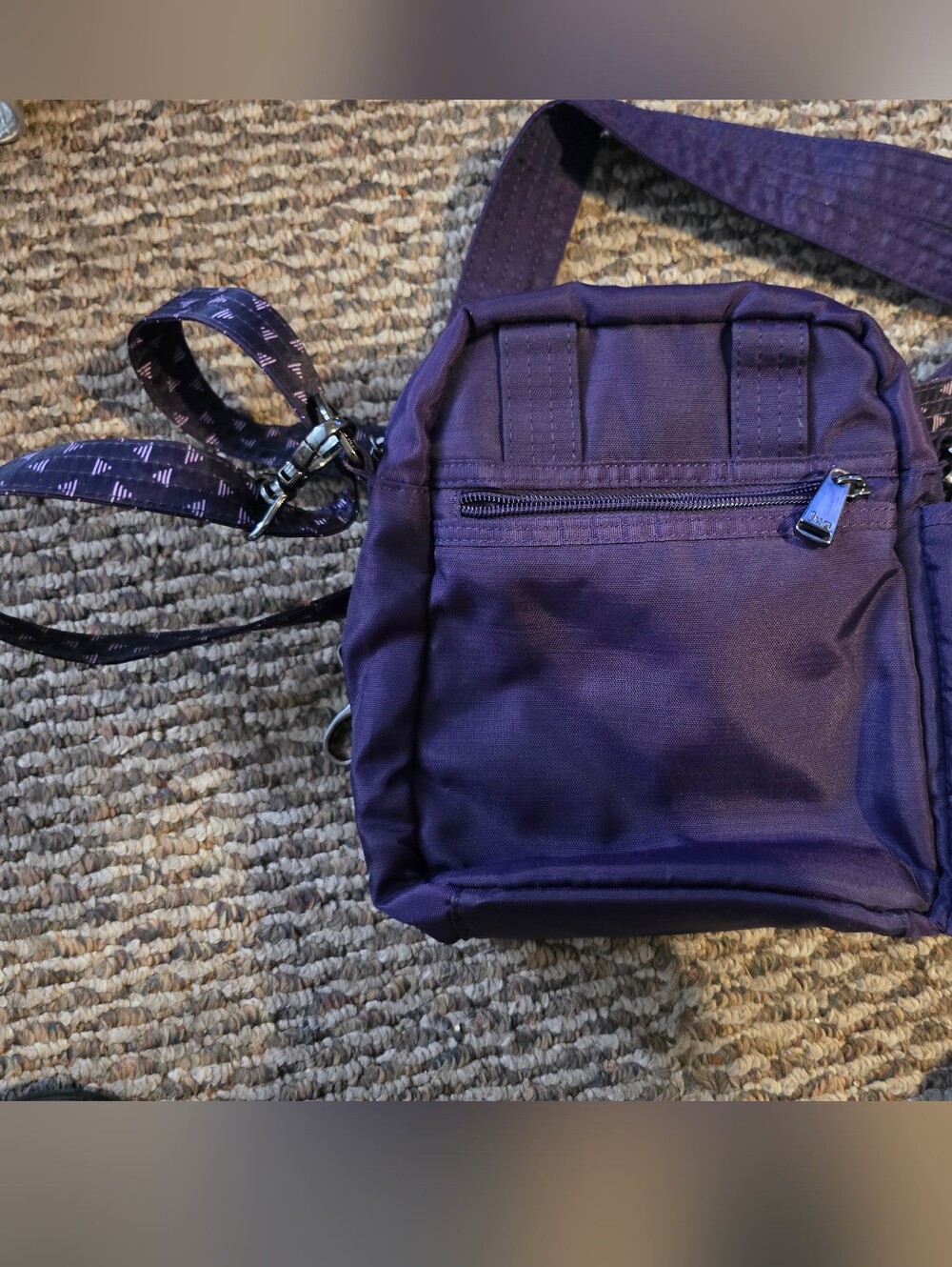 Womens Slim Messenger Crossbody Bag in Purple